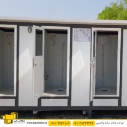 Alternative view of 4-Stall Sanitary Cabin with Sandwich Panels and Exterior Door