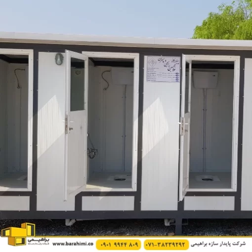 4-Stall Sanitary Cabin with Sandwich Panels and Exterior Door - Image 2